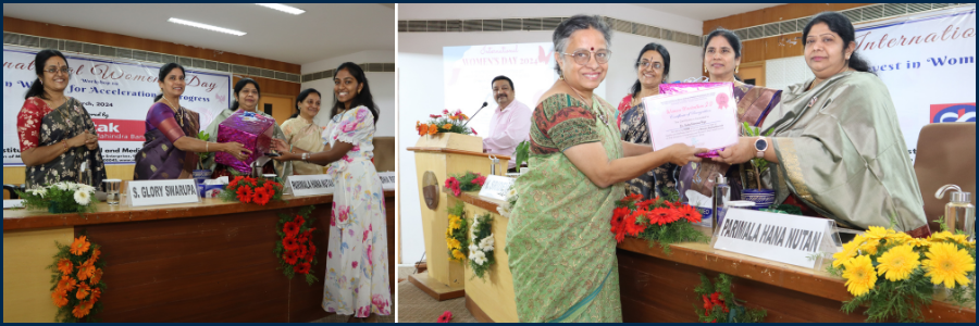 On the occasion of International Womens Day, Ms. Parimala Hana Nutan, IPS, Joint Commissioner of Police, Awarded  the Winners of Women Hackathon 2.0 organised by ni-msme