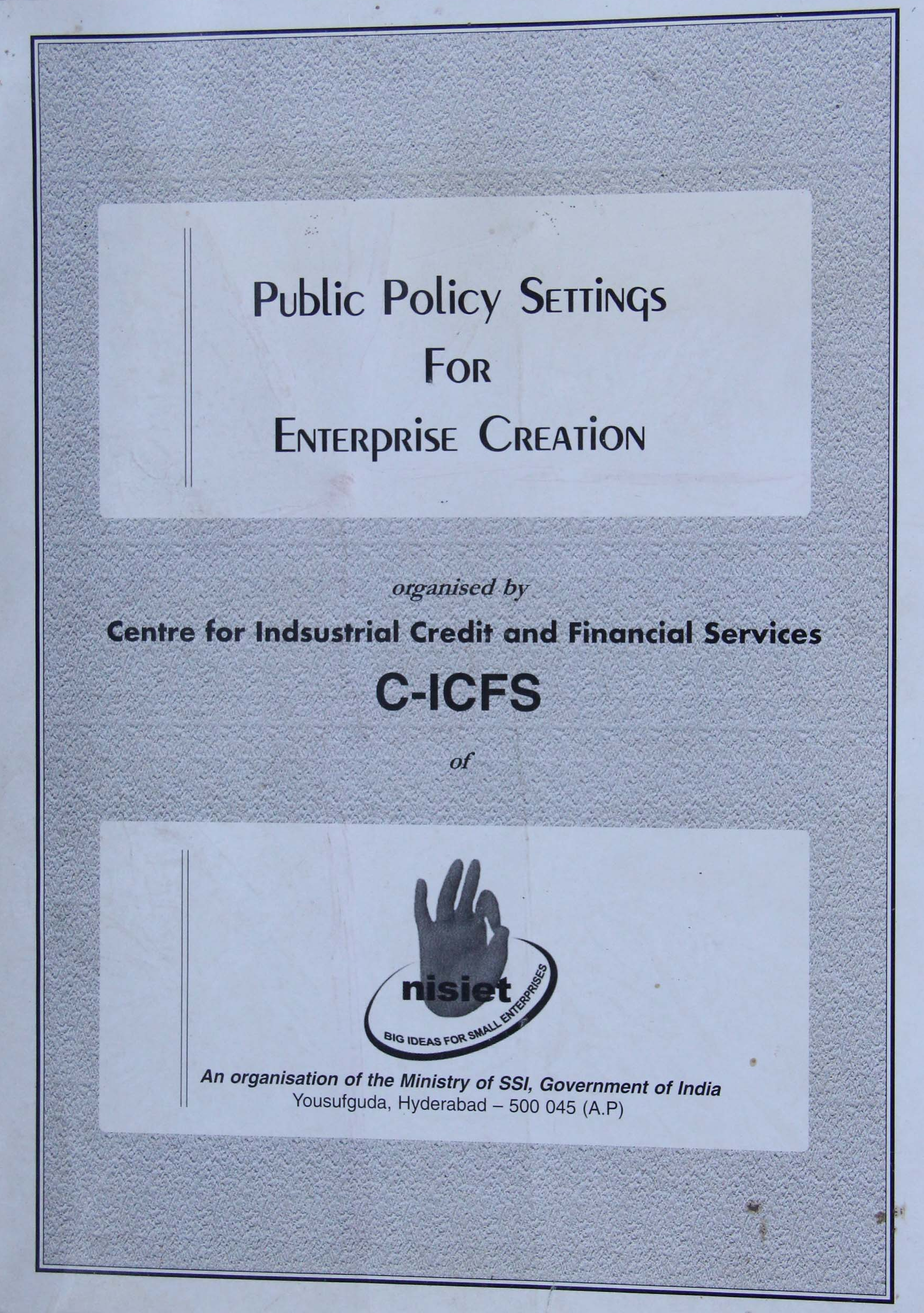 Public Policy Setting for Enterprise Creation
