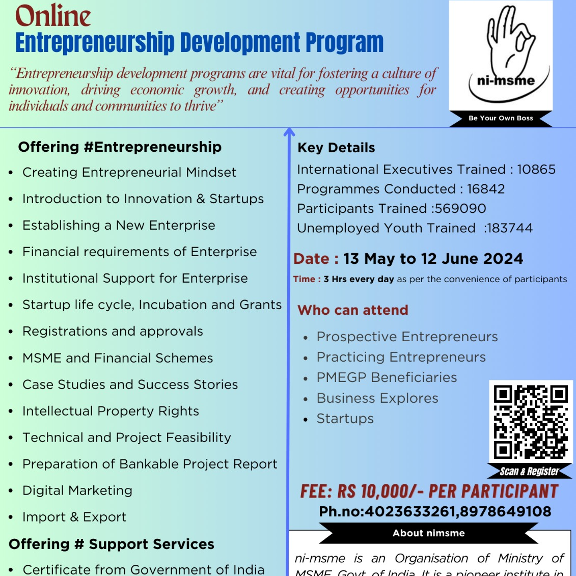 Online Entrepreneurship Development Programme 
